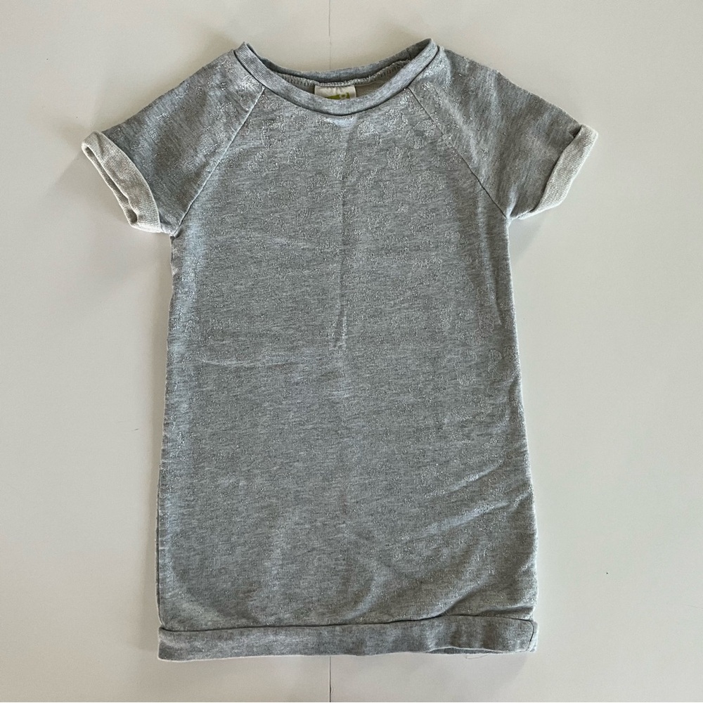 Crazy 8 Leopard Print Gray Short Sleeve Tee Dress Girls 5T